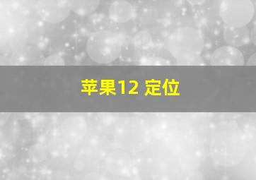 苹果12 定位